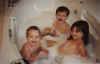 Emily, Sam, and Claire in the tub (8/99)